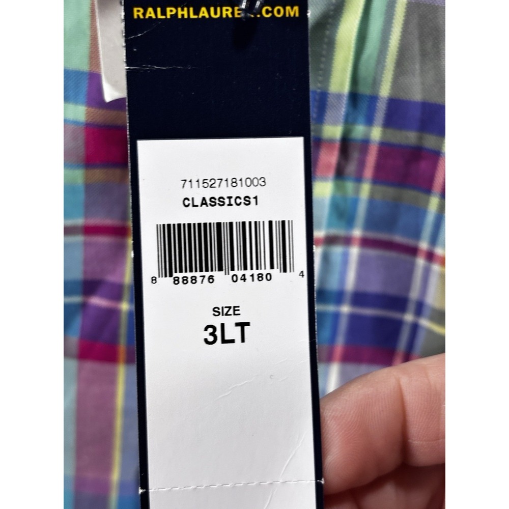 Polo Ralph Lauren 3XLT Men's Classic-Fit Oxford Shirt - Blue/Pink NWT Designer - Picture 3 of 11